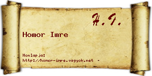 Homor Imre névjegykártya